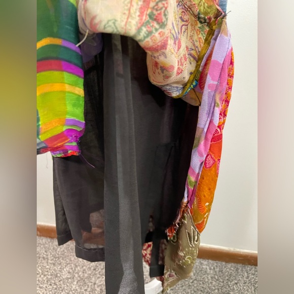 VTG Sacred Threads Quirky Bohemian Patchwork Lined Pencil Maxi Dress Sz S Hippie - Picture 7 of 10